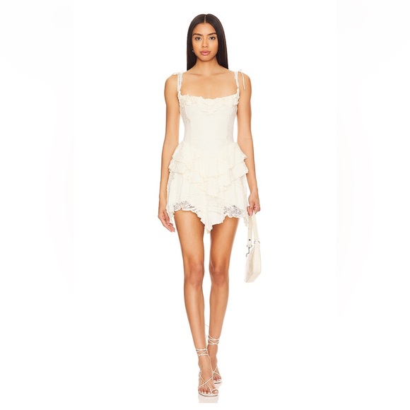 Majorelle Ann Mini Dress Ivory Lace - Picture 1 of 4